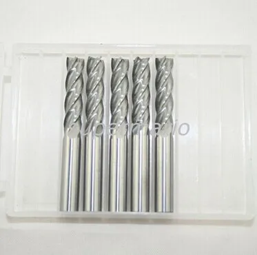 

5pcs 1/4'' CED 6mm High Quality Carbide CNC router bits Four 4 Flute Spiral Bit 6mm End Mill CEL 22mm (4Lx6.22x5)