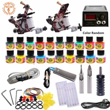 Наборы для тату катушки машинка для тату 20 цветные чернила пигмент комплекты ЖК-дисплей Мощность постоянный принадлежности для макияжа Профессиональный Набор Татуировок