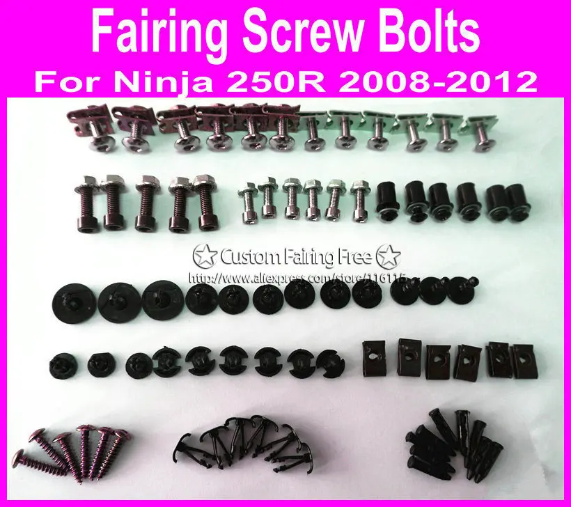 NEW screw bolts kit for Kawasaki Ninja 250R 08 09 10 11 12 black