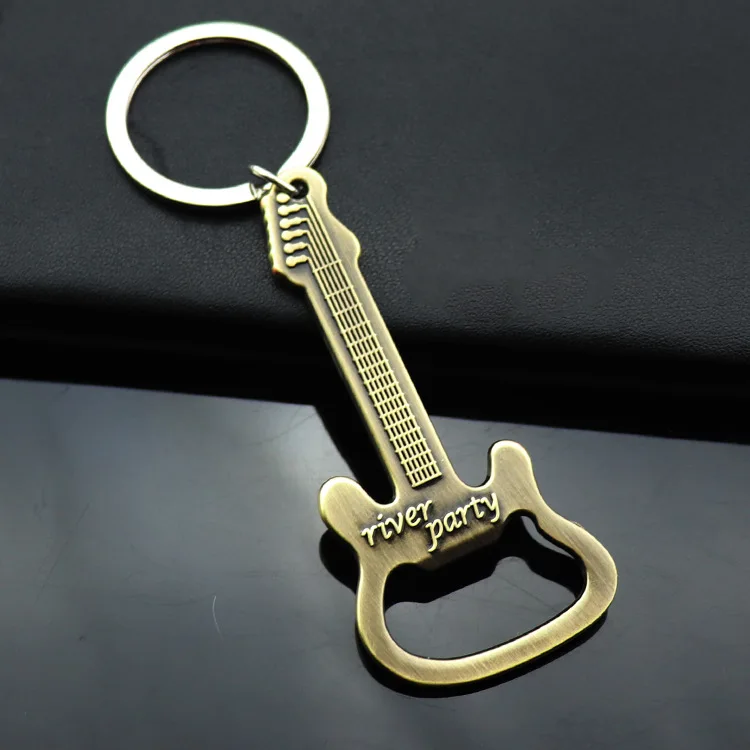 Подарок сплав цинка пиво Гитары открывалка для бутылок брелок для ключей key chain