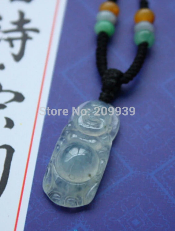 

FREE SHIPPING>>>@@> N596 Free Certificate Natural Ice Kind Hand-carved Buddha Chinese Jade Pendant -Bride jewelry free shipping