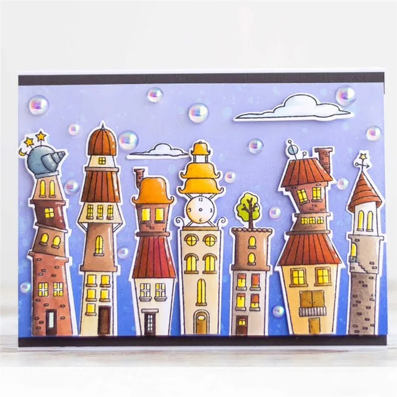 

GJCrafts House Die Clear Stamps and Dies for Card Making Building Metal Dies Craft Dies for Cards Making Die Scrapbooking New