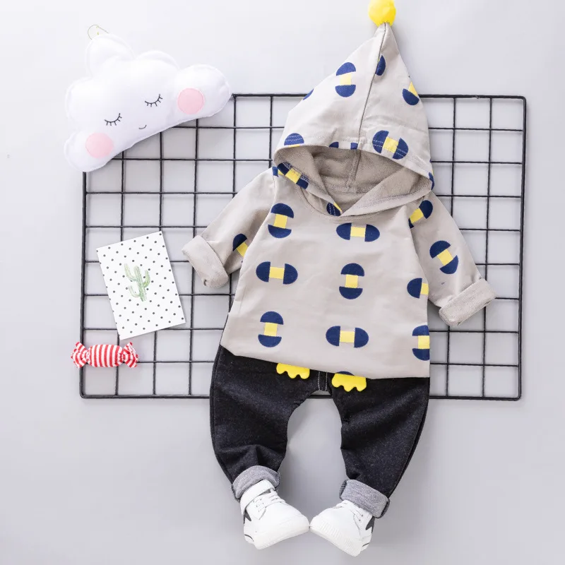 

2018 New Baby Boys Girls Clothing Sets Spring Autumn Baby Leisure Fashion Lovely Print Hoodie+pants Two-Piece Kids Clothes Suit