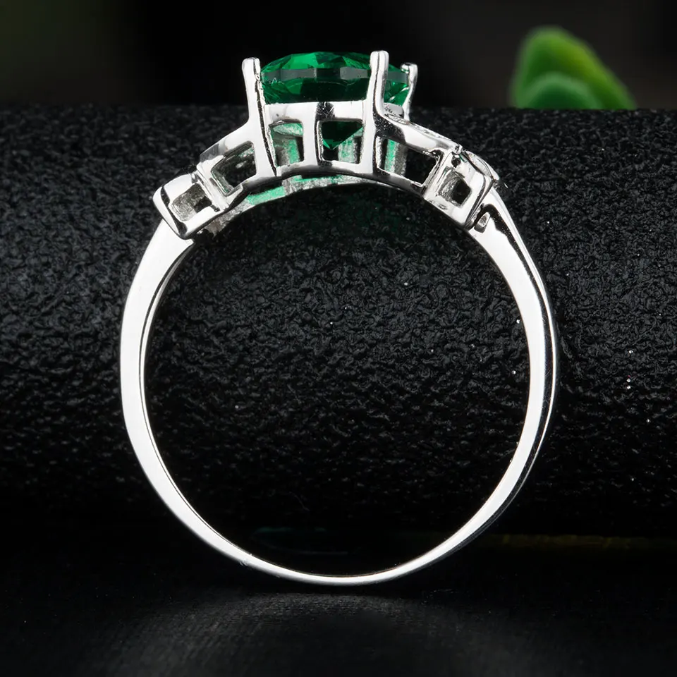 Kuolit, 925 пробы, серебряные кольца для женщин, изумруд, драгоценный камень, кольцо с бабочкой, обручальное кольцо, заказное имя, ювелирное изделие
