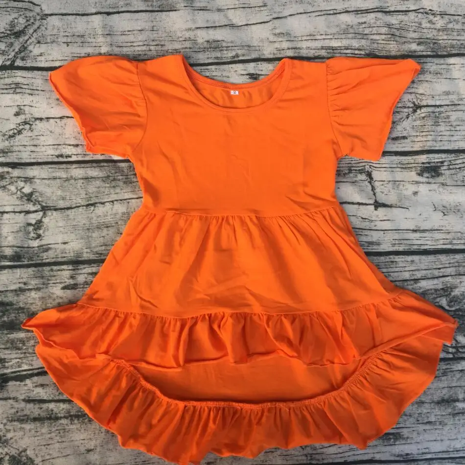 

short sleeves high low tops dress knit top Baby girl Boutique Frock Design Pictures kids photo props full cotton