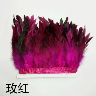 Gold yellow rooster coque tails feather trims 10-20cm height - Цвет: hot pink