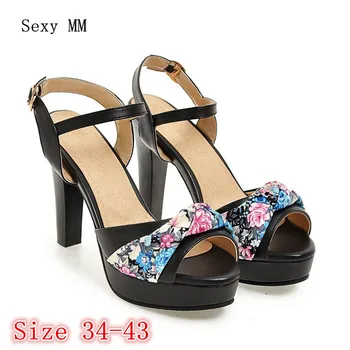 

Summer Pumps Women Peep Toe High Heels Party Wedding Platform Gladiator Sandals Woman High Heel Shoes Plus Size 34 - 40 41 42 43