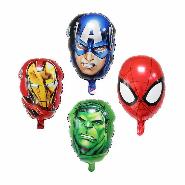 10 шт Супер Бэтмен герой Человек-паук Капитан Марио Железный человек фольгированные гелиевые шары детские надувные игрушки детский душ день рождения Decora - Цвет: mixed 4 head