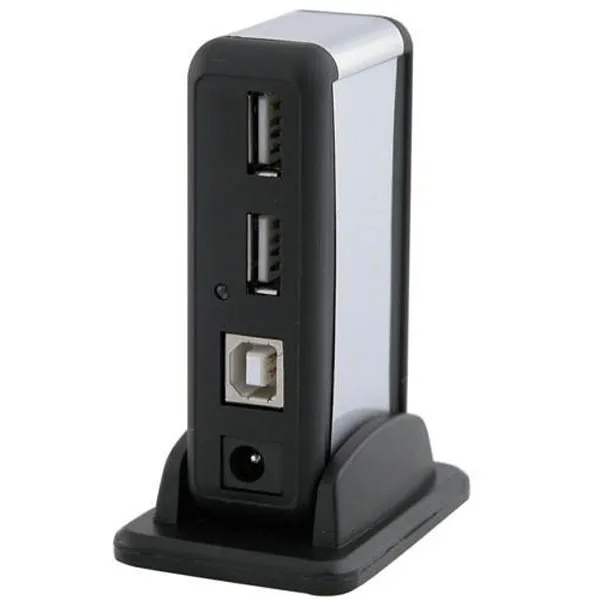 Американский 7 Порты и разъёмы USB 2,0 с высоким уровнем Скорость концентратор с питанием кабель адаптера переменного тока