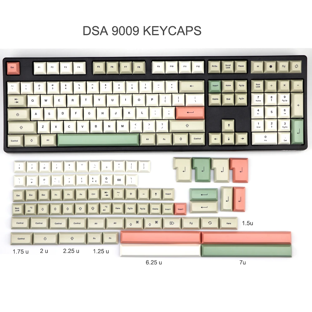 PBT DSA 9009 Keycap набор окрашенных ключей