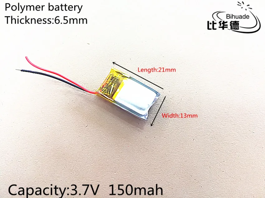 3.7V 150mAh 651321 Lithium Polymer Li-Po li ion Rechargeable Battery cells For Mp3 MP4 MP5 GPS PSP mobile bluetooth | Электроника