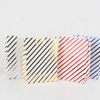 

AVEBIEN Classic Stripes Paper Bags with Handles Wedding Favors and Gifts Birthday Party Christmas Chocolate Paper Gift Bag 20pcs