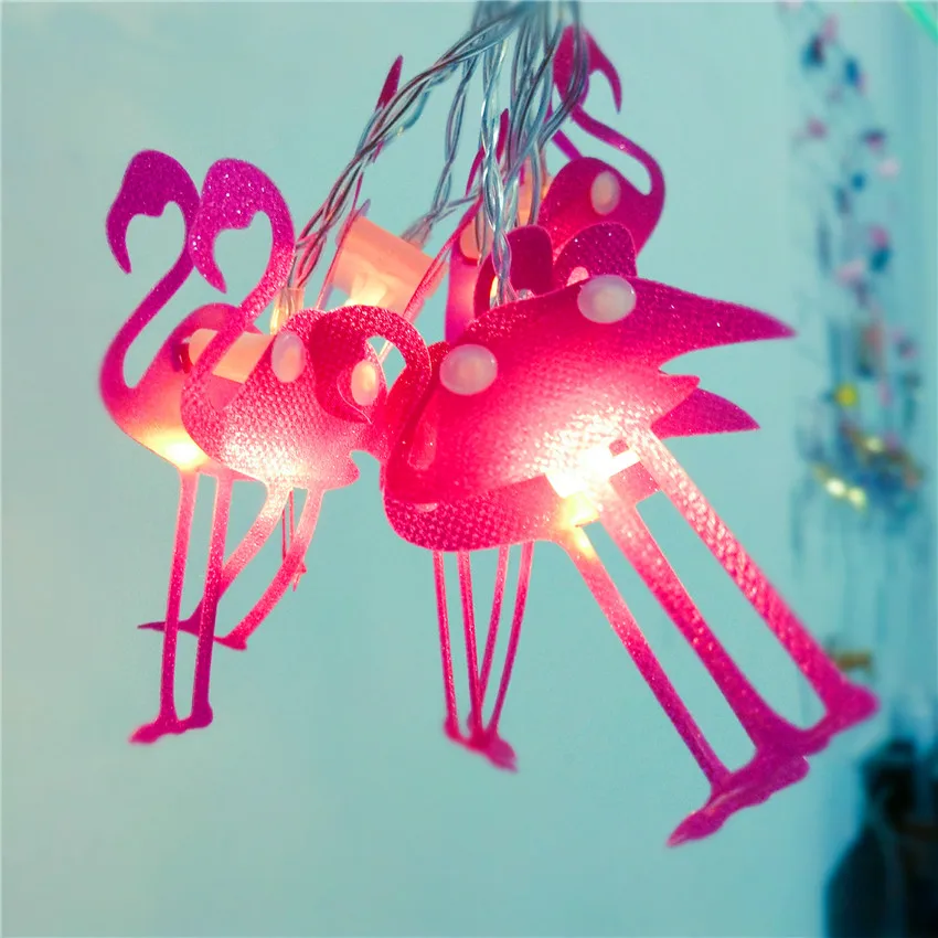 JULELYS 10 лампочек AA на батарейках светодиодный гирлянда Фламинго оливковые гирлянды рождественские украшения для вечеринки комнаты