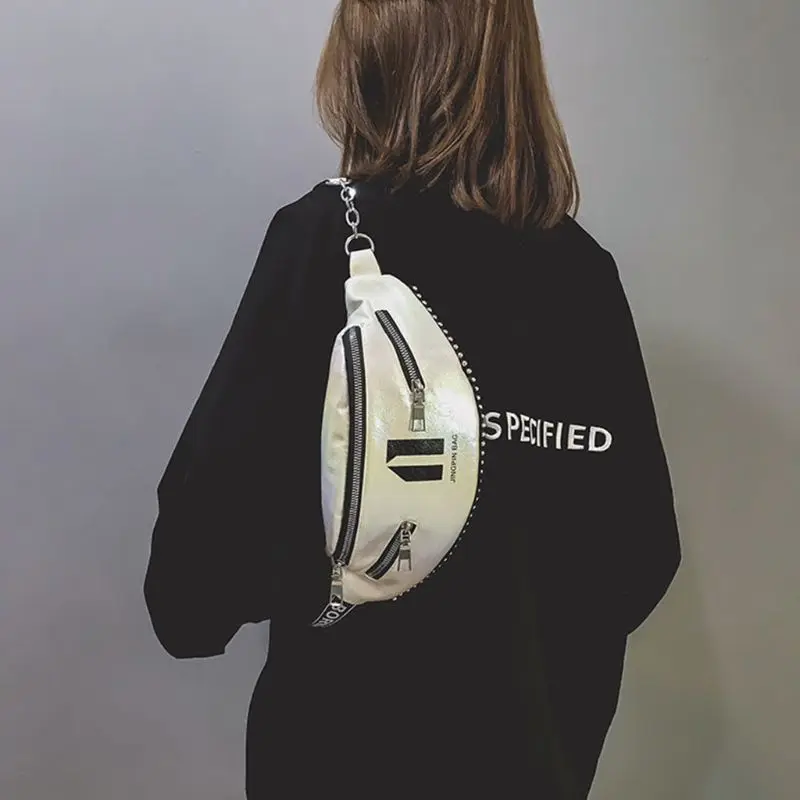 2019 Новая Женская поясная сумка из искусственной кожи с цепочкой поясная сумка для путешествий сумка-кошелек сумки на плечо с заклепками