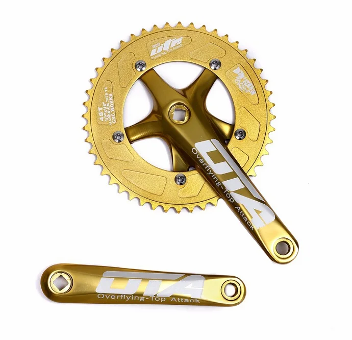 Односкоростной велосипед Crankset Chainwheel 170 мм Crank Arms 130 BCD Chainwheel 48 T Fixie Crankset для односкоростной велосипед, фиксированная Gea - Цвет: Yellow