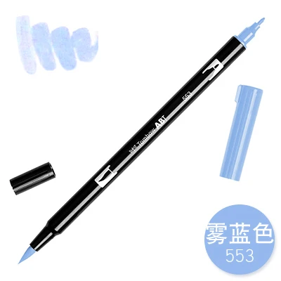 1 шт. TOMBOW AB-T Япония 96 цветов две головки художественная кисть ручка маркер Профессиональный водный маркер ручка живопись школьные принадлежности - Цвет: 553