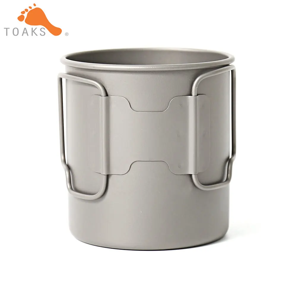 TOAKS Copa-450 puro titanio ultraligero al aire libre taza sin tapa y mango plegable Camping vajilla 450 mL 60G