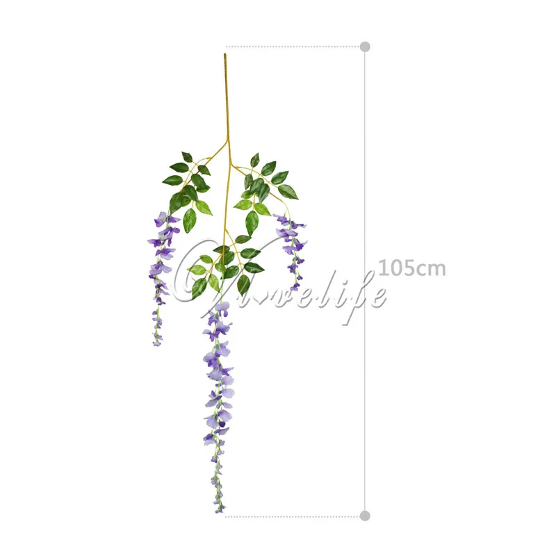 24pcs/lot 105cm Silk Wisteria Artificial Hanging Flowers Hanging Fake Flower for Wedding Party Home Garden Decoration 24pcs/lot 105cm Silk Wisteria Artificial Hanging Flowers Hanging Fake Flower for Wedding Party Home Garden Decoration