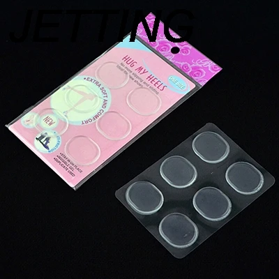 JETTING New Silicone Shoe Insole Insert Gel Soft Adhesive Antiskid Pad Cushion Foot Heel Grips Liner 6PCS