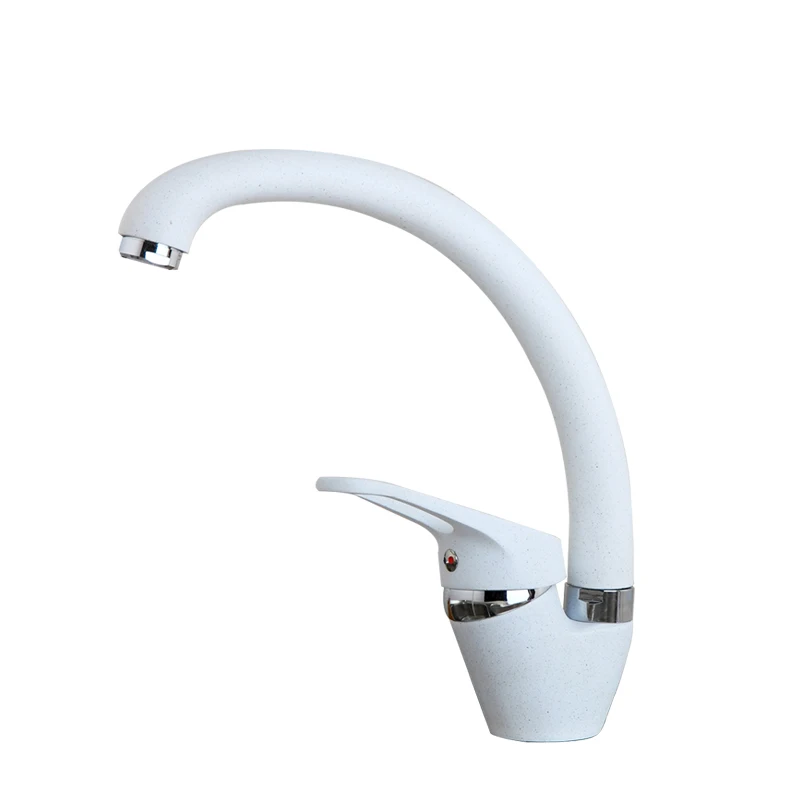 White Painting Water Mixer 360 Swivel degree rotation Kitchen Faucet Single Handle for Kitchen Basin Sink