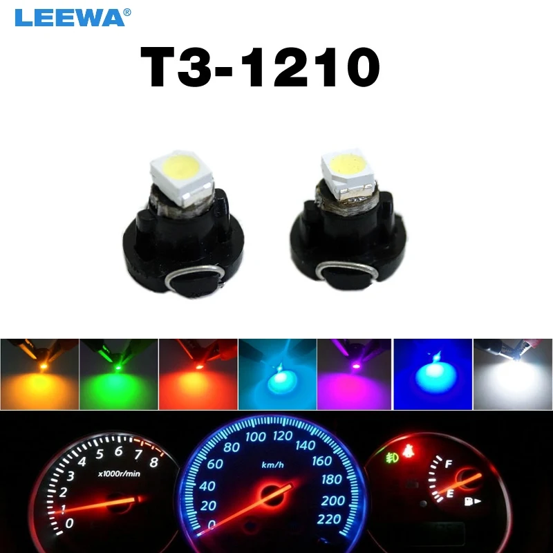 

LEEWA 5pcs DC12V T3 1210/3528 Chip 1LED Car Dashboard Meter Panel Light Bulb LED light Bulbs 7-Color #CA4448