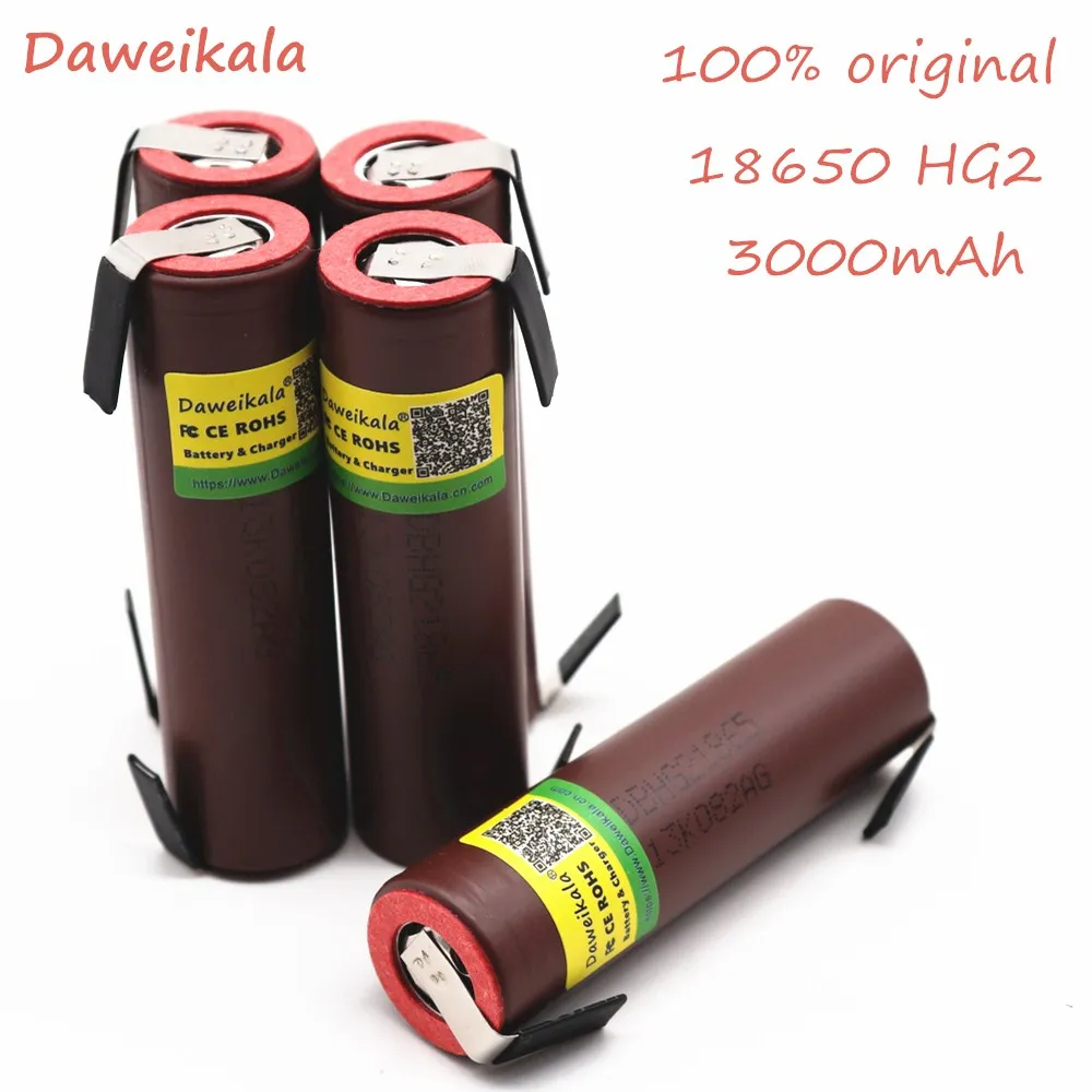 

10PCS HG2 18650 battery 3000mAh 3.6V lithium continuous discharge 20A dedicated electronic power battery + DIY nicke