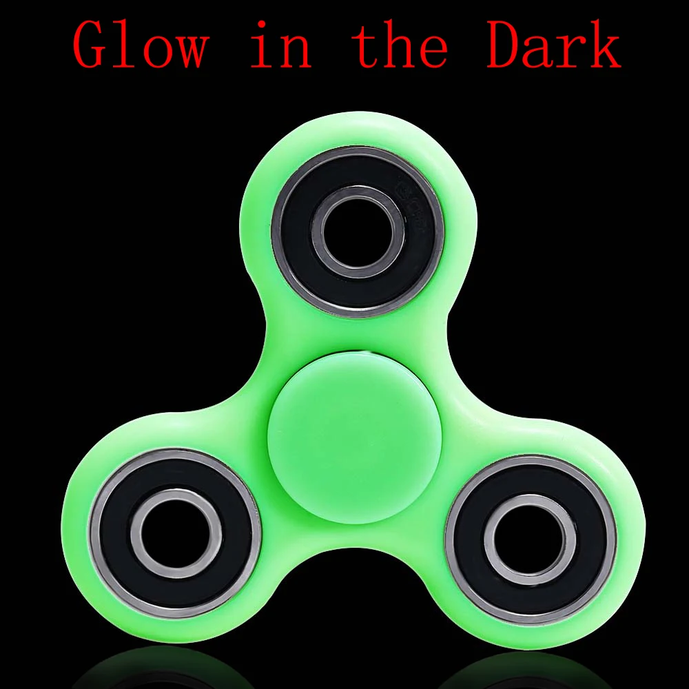 

Fidget Spinner Glow in the Dark , Light ABS Plastic tri-spinner Toy For Autism and ADHD Stickers Kids Hand Spinner 5 Colors Toys