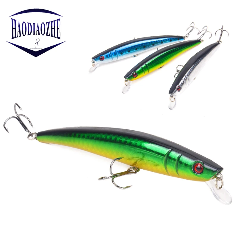 

HAODIAOZHE Minnows Fishing Lure 6 Colors High Quality Bait Crankbait 12cm 11g Lifelike Swimbaits 2 Treble Hooks Peche Pesca YU34