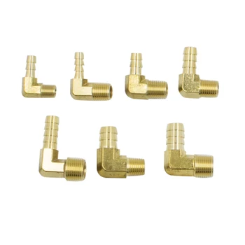 

2pcs Legines Brass Hose Barb Fitting, 90 Degree Elbow, 1/4" 5/16" 3/8" 1/2" to 1/8" 1/4" 3/8" 1/2" BSP Male Pipe Adapter