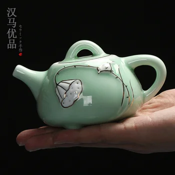 

White porcelain pot ceramic household hand painted gold porcelain tea set single pot Jingdezhen teaware kettle teapot