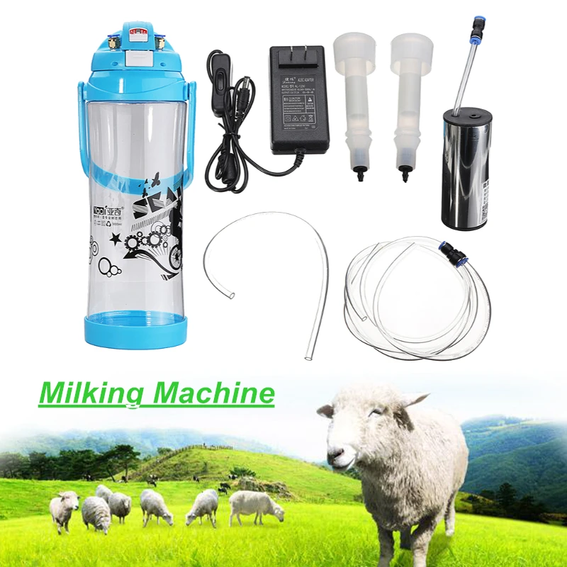 

3L Double Head Electric Milking Machine Portable Milk Bucket Cattle Cow Sheep Coat Milker 0.8Gal 2 Teats Vacuum Pump Goat