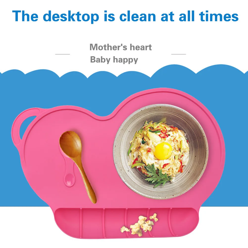 

Hot Kids Baby Silicone Placemat Sucker Slip-resistant Waterproof Snack Mat Kid Dinner Table Feeding Food Plate Tray Dish