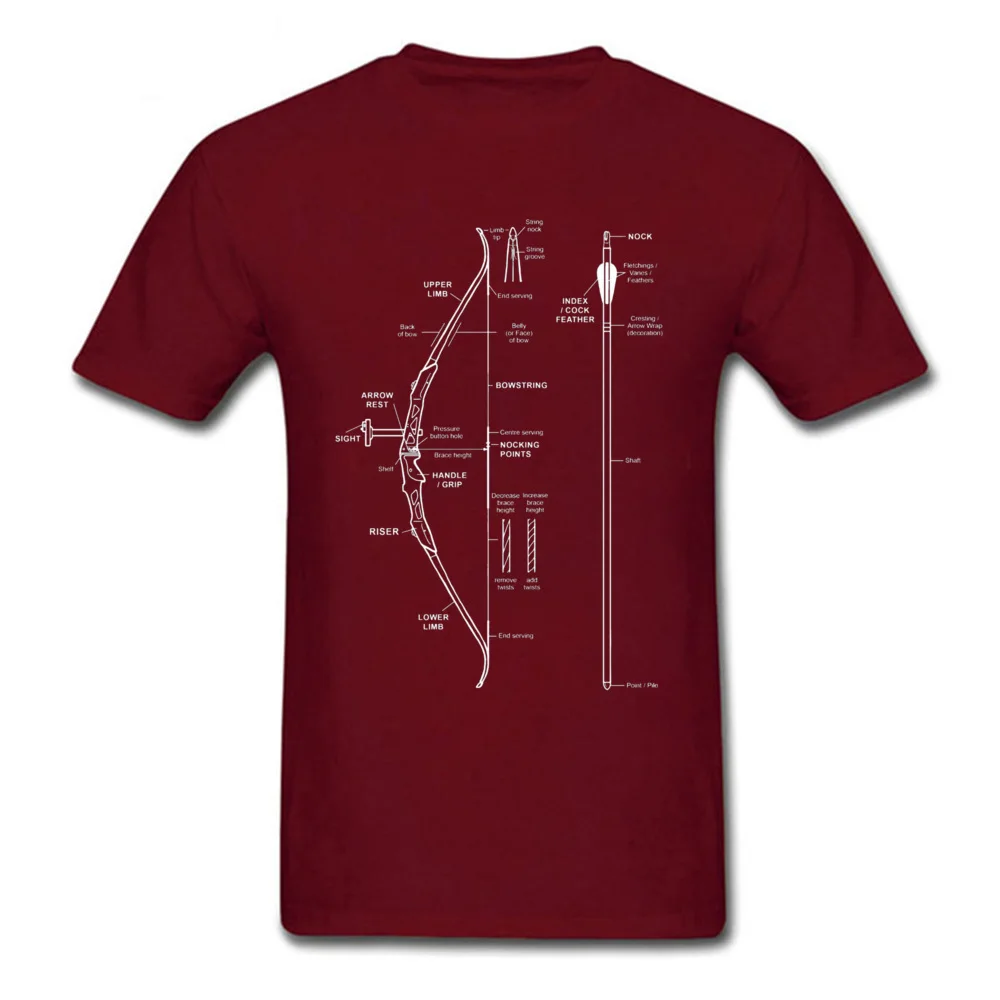 Tops Shirt Tees Compound Bow Archery Hunting Anatomy18819 NEW YEAR DAY Cotton O Neck Men Top T-shirts Simple Style New Coming Compound Bow Archery Hunting Anatomy18819 maroon