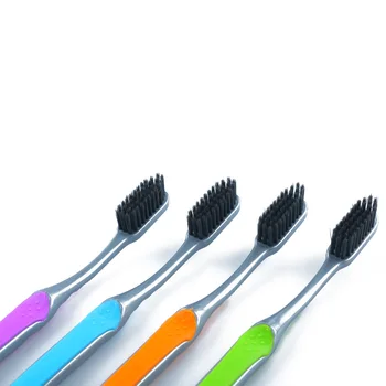 

4PCs/Set Oral Health Bamboo Charcoal Toothbrush Portable Travel Nano Toothbrushes Environmental Soft Bristle Teeth Protector