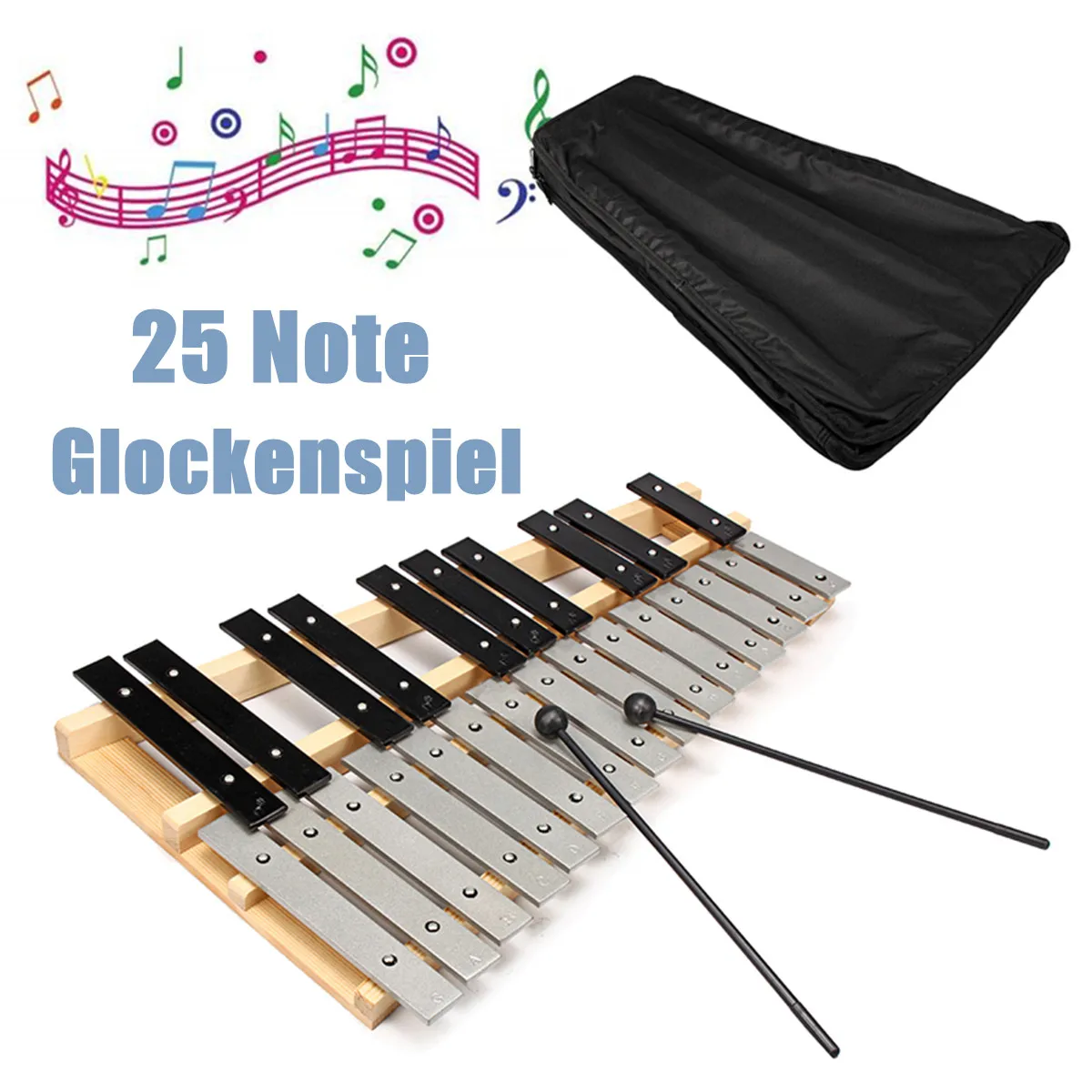 Glockenspiel ксилофон образовательный музыкальный инструмент молоток ударный инструмент, Подарочный Детский образовательный инструмент сумка для переноски 25 Note