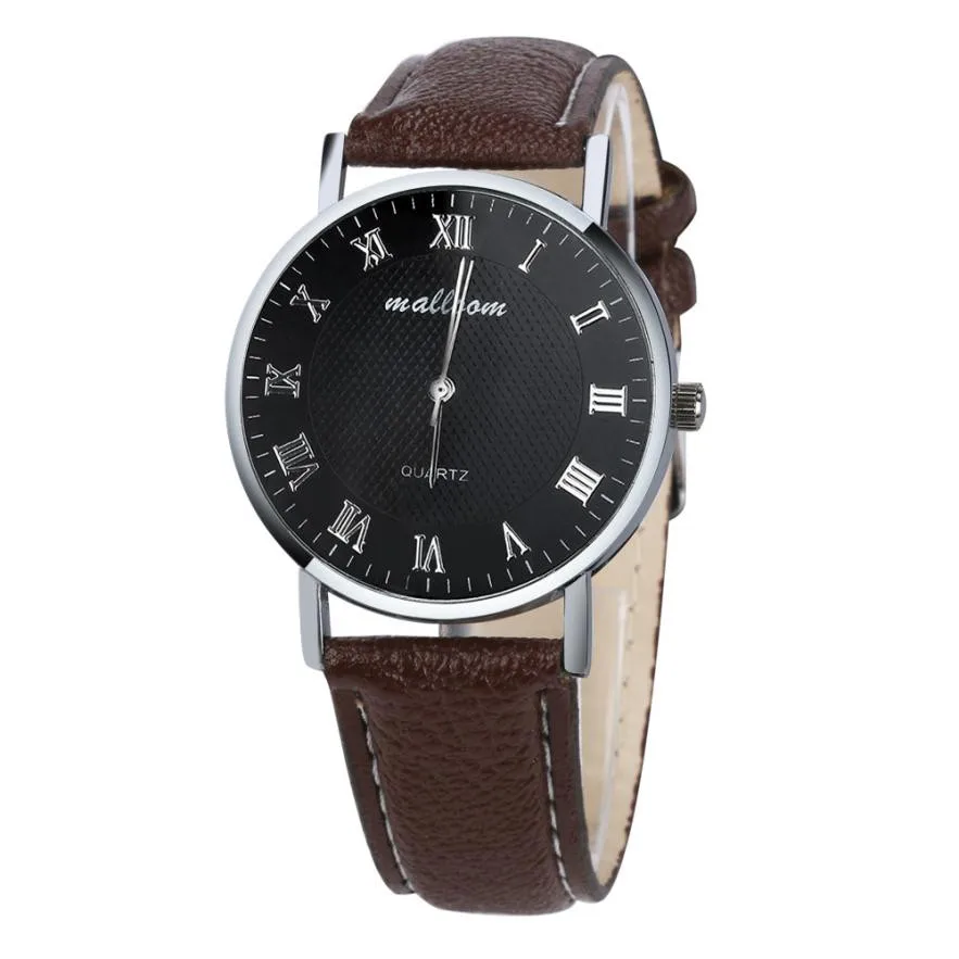 

Timezone#301 Luxury Fashion Faux Leather Mens Quartz Analog Watch Watches Dress men Watch Clock