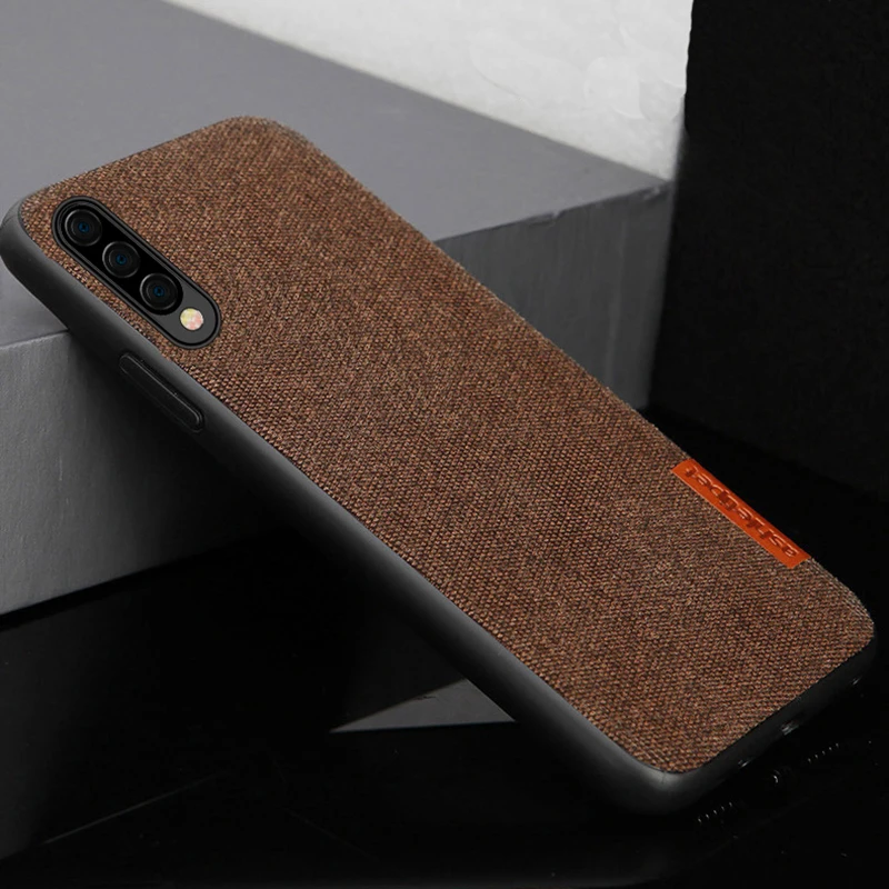 

Business case for Samsung A50 case shockproof back cover cloth fabric protective silicone cases capa for Galaxy A70 A30 s10 case