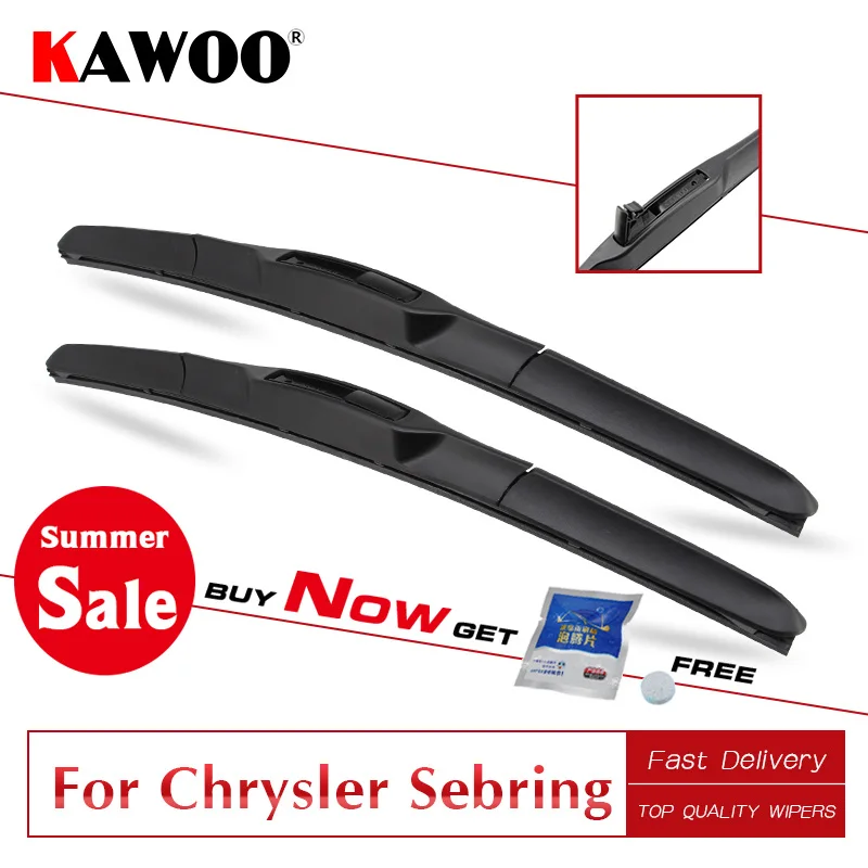 

KAWOO Auto Windcreen Windshield Car Wiper Blade Blades For Chrysler Sebring 24" 22" Model Year From 1995 To 2010 Fit U Hook Arm