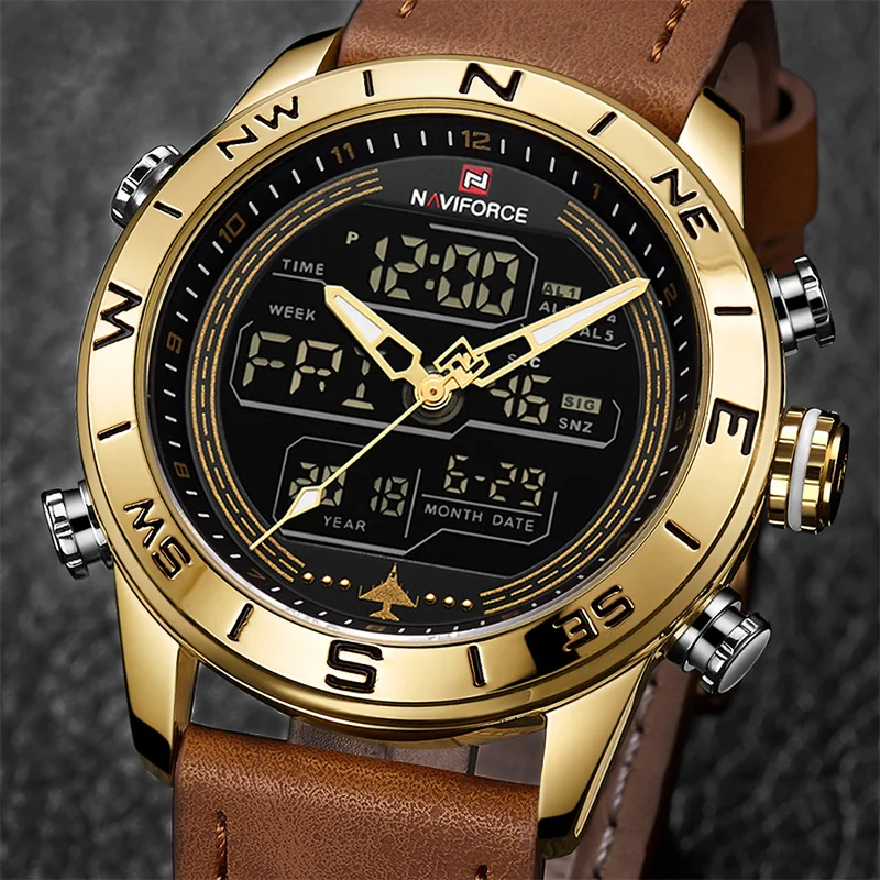 analog watch with alarm mens