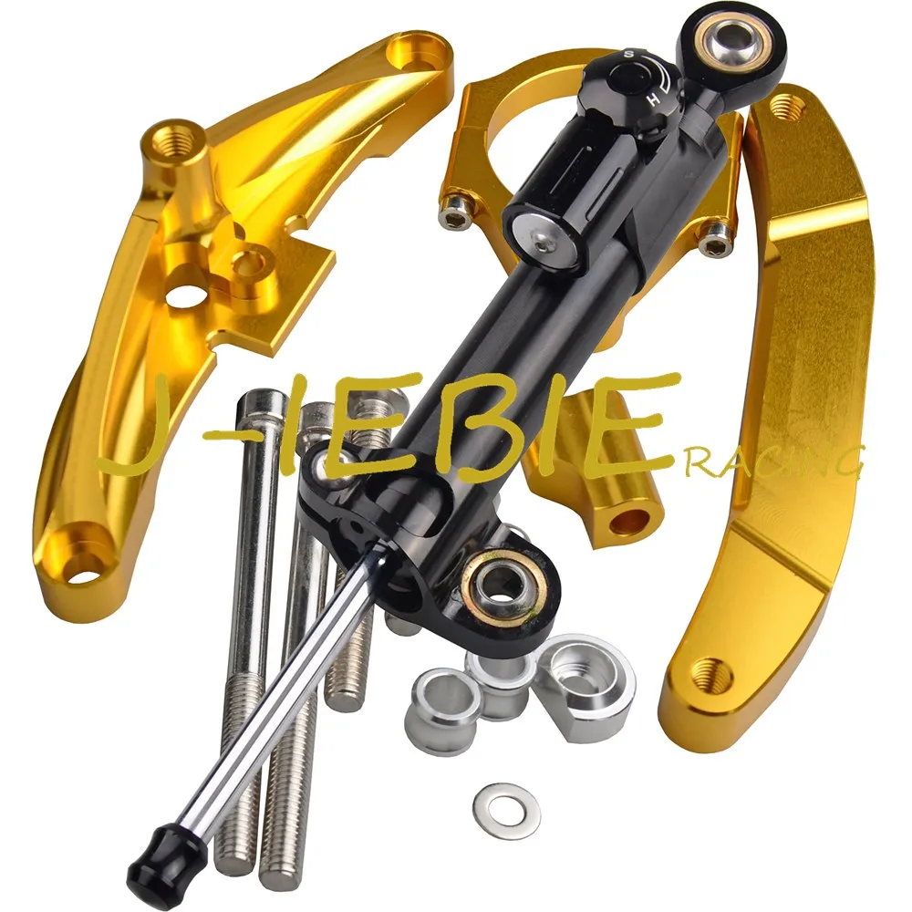 

CNC Steering Damper Stabilizer and Gold Bracket Mounting For Yamaha FZ1 FAZER 2006-2015 2007 2008 2009 2010 2011 2012 2013 2014