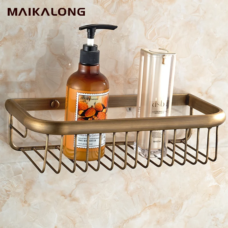 Shampoo holder 30cm Wall Mounted Strong Brass made and bronze finish