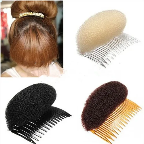 

1 PCS Hair Styler Volume Bouffant Beehive Shaper Roller Bumpits Bump Foam On Clear Comb Xmas Accessories
