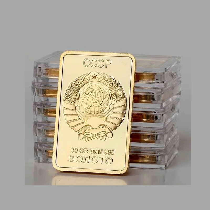5pcs/lot RARE SOVIET RUSSIAN USSR CCCP GOLD LAYERED INGOT BULLION BAR Double Headed Eagle and Bar Bullion | Дом и сад