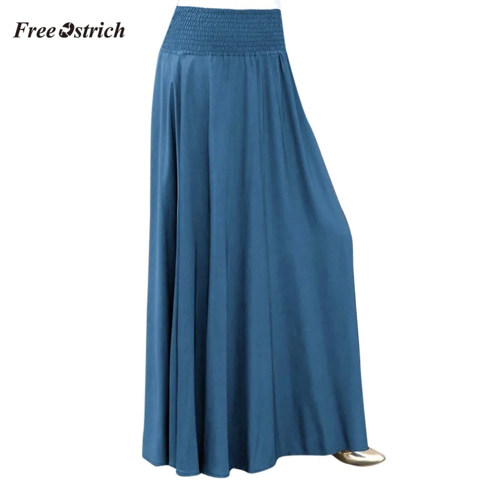 Бесплатная Страусиная одежда женская юбка женская мода эластичный пояс плотная плиссированная юбка Винтаж А-силуэт свободные длинные
