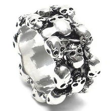 1Pc Men’s Gothic Skull Finger Charm Stainless Steel Punk Biker Knuckle Ring