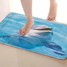 Дельфин Стиль Коврик для ванной комнаты, смешной Противоскользящий коврик для ванной, занавески для душа s аксессуары, соответствующие вашей душевой занавеске