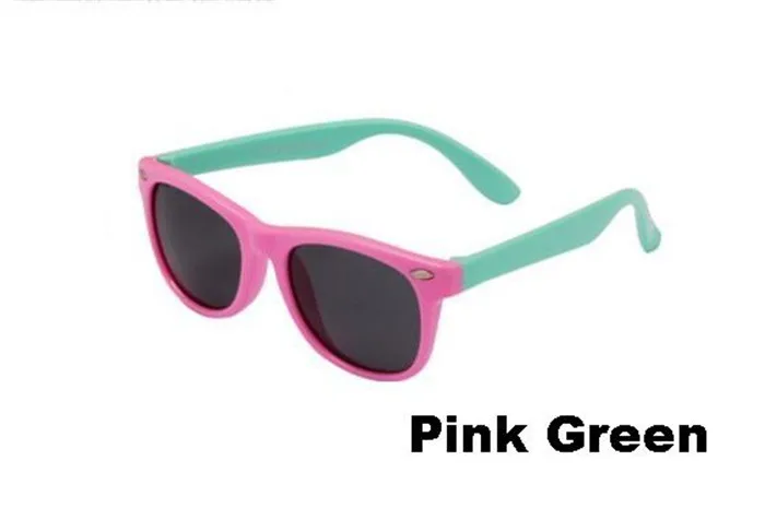 CHUN M34 TR90, гибкие детские солнцезащитные очки, поляризационные, детские, защитное покрытие, солнцезащитные очки, UV400, очки для младенцев, oculos de sol - Цвет линз: Pink Green