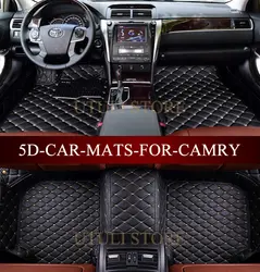 Кожаные автомобильные коврики для Toyota Camry Hybrid 3D custom fit Тюнинг автомобилей коврики с облицовочными вставками коврики