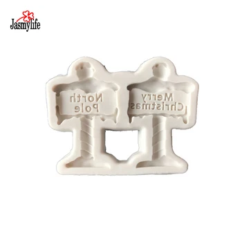 

Christmas NORTH POLE non-stick silicone mold DIY Biscuit Mold Cupcake Decoration Fondant Pastry mold Cake Decorating Tool