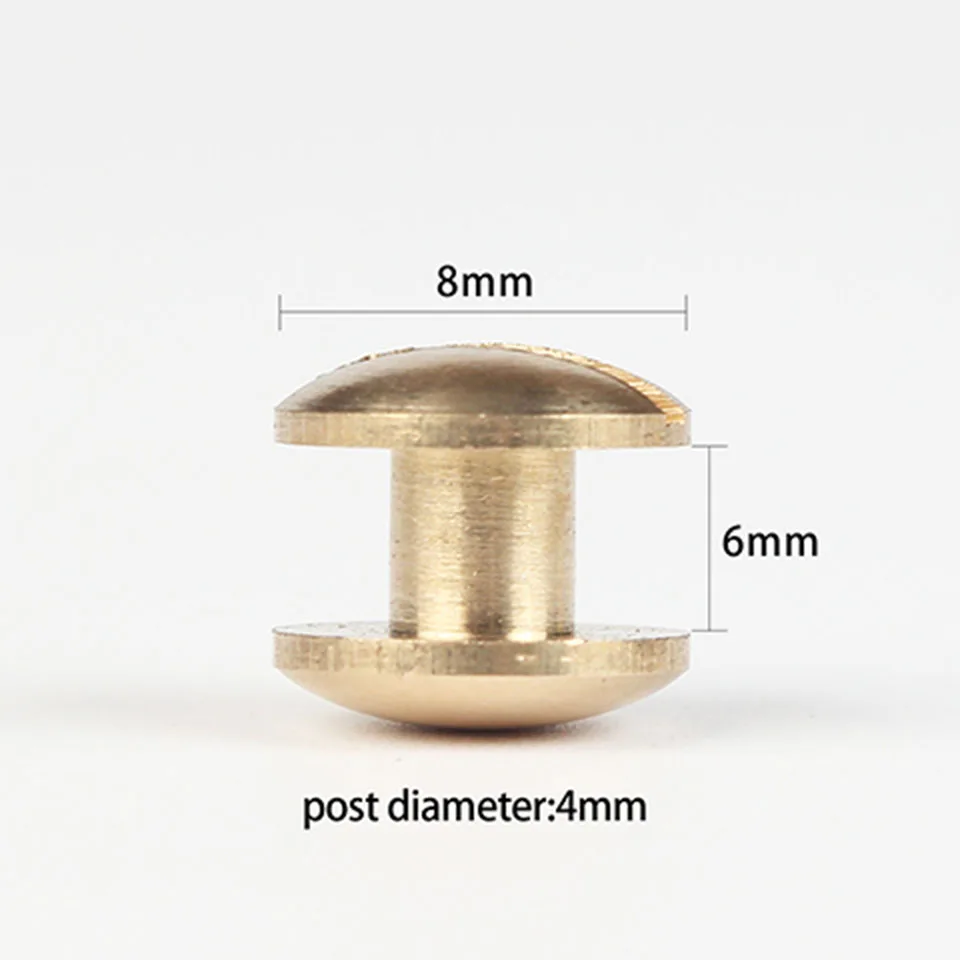 WUTA латунный дуговой ремень винт шпилька двойная изогнутая головка Чикаго гвоздь заклепки для кожаного ремесла DIY ремень/ремень аксессуары-мульти-Размер - Цвет: 8x6mm